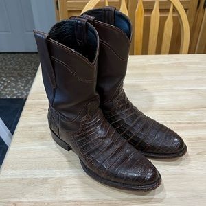 Tecovas “The Cole” Caiman Roper Boots -Mahogany, 9D